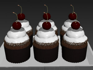 Cherry Chocolate Cupcakes 3D 모델