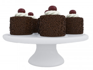 Cherry Chocolate Mini Cakes 3D 模型