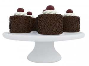 Вишнево-шоколадні міні-торти 3D Модель