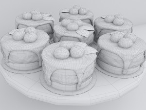 Cherry Chocolate Mini Cakes 2 3D 模型