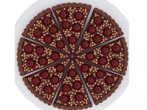 Cherry Chocolate Tart 3D Model