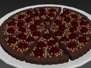 Cherry Chocolate Tart 3D Model