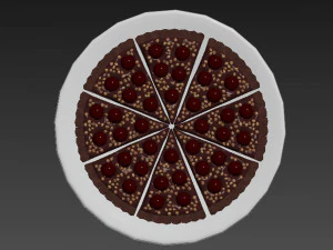Cherry Chocolate Tart 3D Model