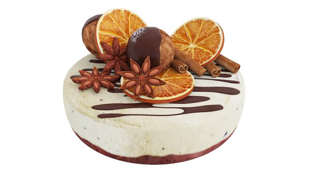 Cake With Dried Orange and Anise 3D Model .c4d .max .obj .3ds .fbx .stl .blend 