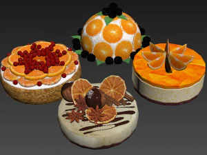 Collezione di torte all'arancia 6 Modello 3D