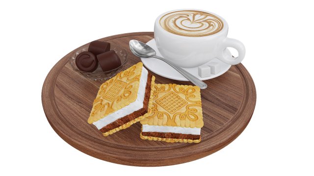 Coffee and Sandwich Cookies 3D Modell .c4d .max .obj .3ds .fbx .stl .blend 