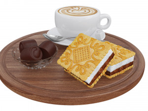 Coffee and Sandwich Cookies 3D Modell