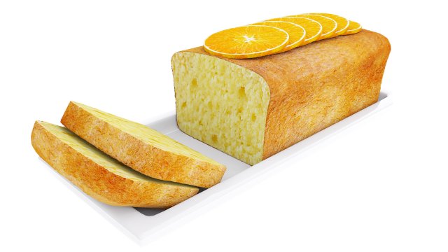 Cake With Orange Slices 3D Модель .c4d .max .obj .3ds .fbx .stl .blend