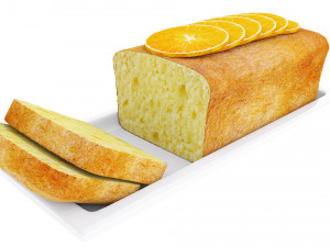 Cake With Orange Slices 3D Model