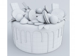 Cake With Oreo Cookies 3D Model