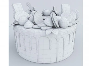 Cake With Oreo Cookies 3D Model