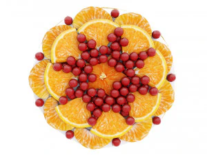 Cake With Tangerines and Cranberries 3D Model