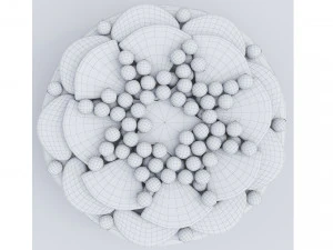 Cake With Tangerines and Cranberries 3D Model
