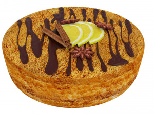 Honey Cake With Chocolate 3D Model