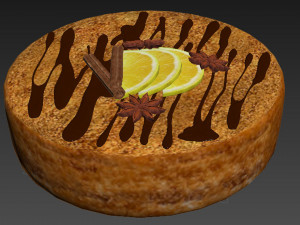 Honey Cake With Chocolate Modello 3D
