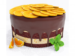 Orange Chocolate Cake 3D 模型