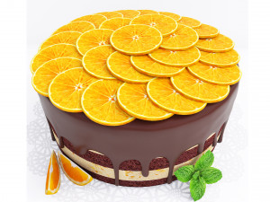 Orange Chocolate Cake Modelo 3D