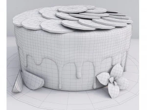 Orange Chocolate Cake 3D Model