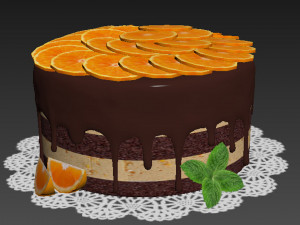 Orange Chocolate Cake Modelo 3D