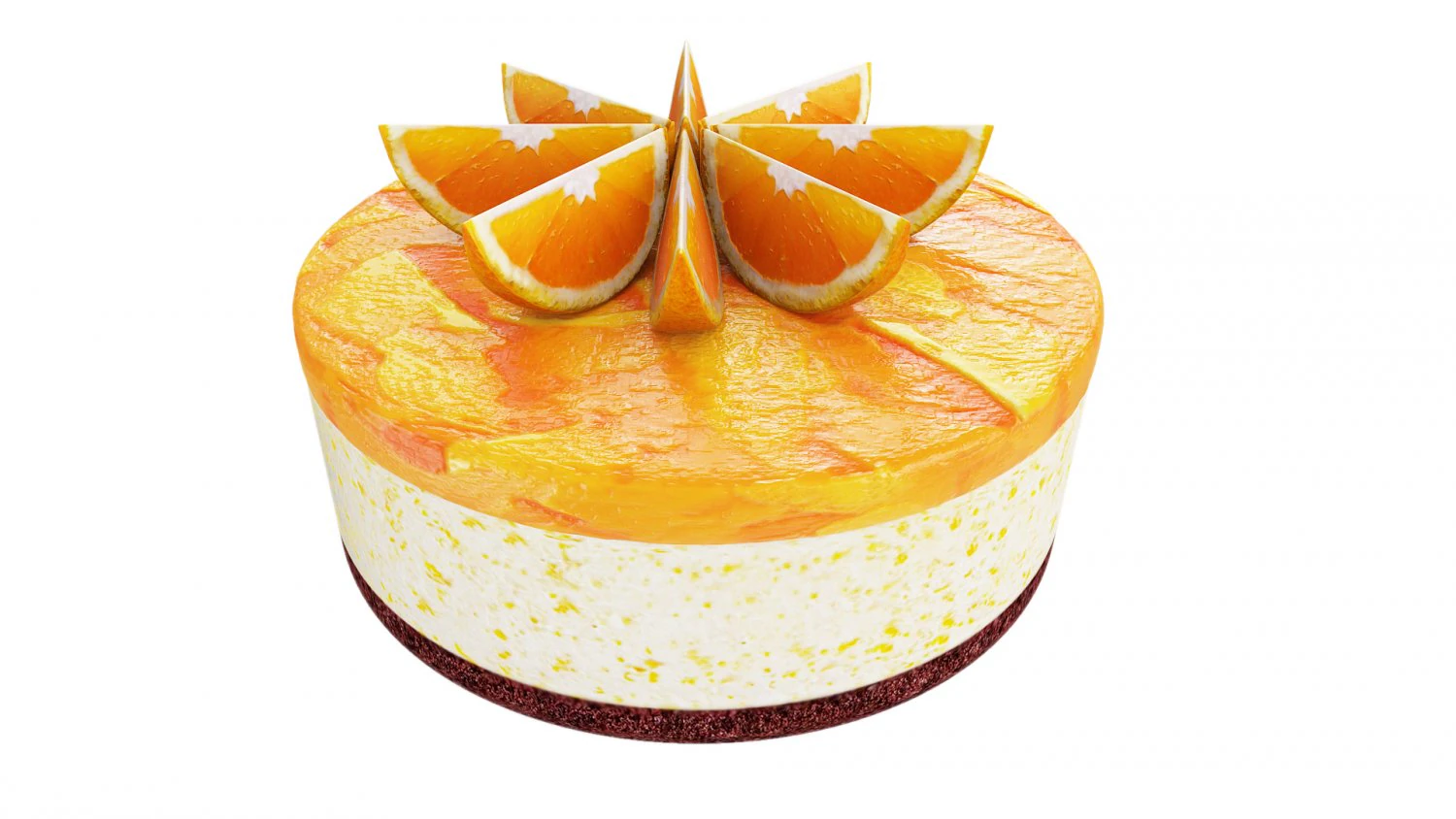 Orange Cake With Jelly 3D Model .c4d .max .obj .3ds .fbx .stl .blend
