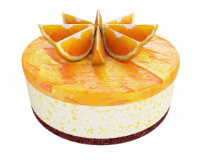 Orange Cake With Jelly 3D Model