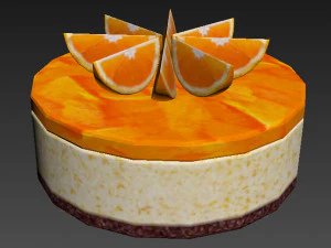 Orange Cake With Jelly 3D Model