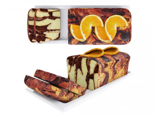 ऑरेंज मार्बल केक 3D मॉडल