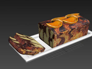 Orange Marble Cake 3D Model
