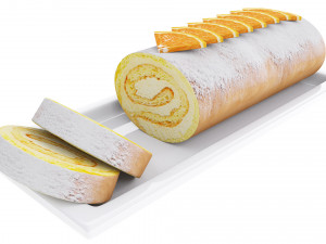 Orange Roll Cake Modelo 3D
