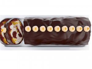 Orange Roll Cake With Chocolate 3D-Modell