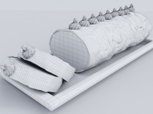 Orange Roll Cake With Chocolate 3D-Modell