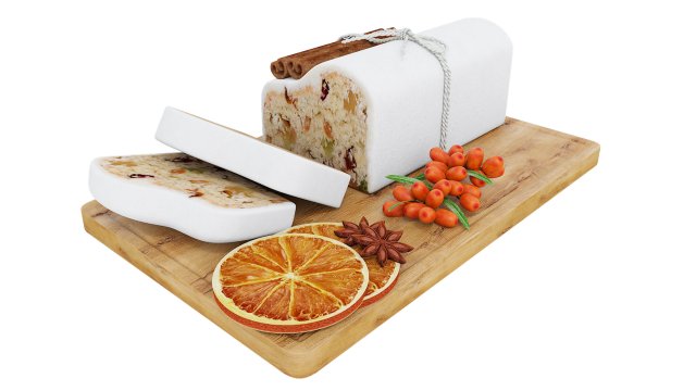 Christmas Raisin Cake 3D Модель .c4d .max .obj .3ds .fbx .stl .blend 