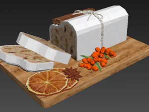 Christmas Raisin Cake 3D Model