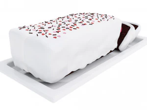 Chocolate Cake With Heart 3D Model