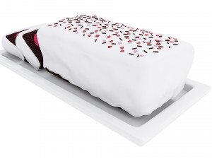Chocolate Cake With Heart 3D Model