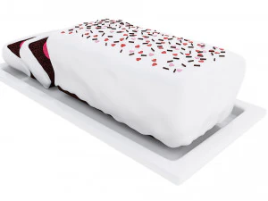 Chocolate Cake With Heart 3D Model