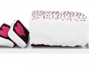 Chocolate Cake With Heart 3D Model
