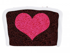 Chocolate Cake With Heart Slice 3D Model