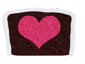 Chocolate Cake With Heart Slice 3D Model