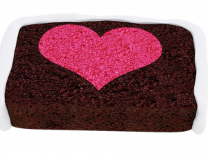 Chocolate Cake With Heart Slice 3D Model