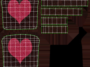 Chocolate Cake With Heart Slice 3D Model