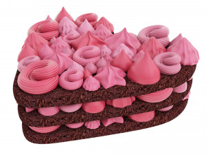 Heart-Shaped Chocolate Cake 3D Model