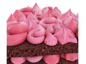 Heart-Shaped Chocolate Cake 3D Model