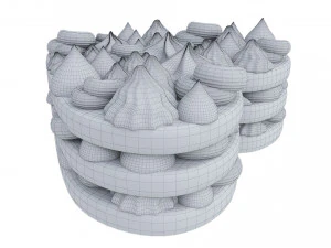 Heart-Shaped Chocolate Cake 3D Model