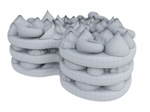 Heart-Shaped Chocolate Cake 3D-Modell
