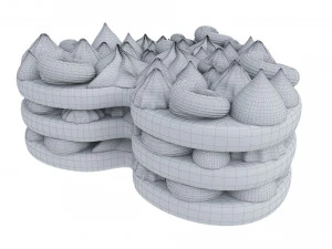 Heart-Shaped Chocolate Cake 3D Model