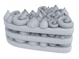 Heart-Shaped Chocolate Cake 3D-Modell