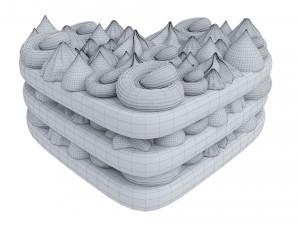 Heart-Shaped Chocolate Cake 3D-Modell