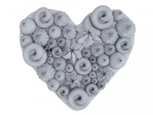 Heart-Shaped Chocolate Cake 3D Model