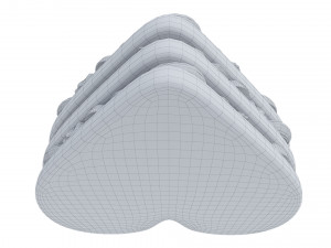 Heart-Shaped Chocolate Cake 3D-Modell